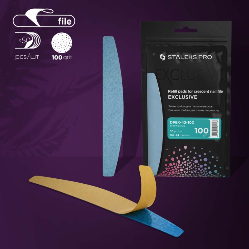 Lixas descartáveis para lima meia-lua EXCLUSIVE 42 granulação 100 (50 pcs)