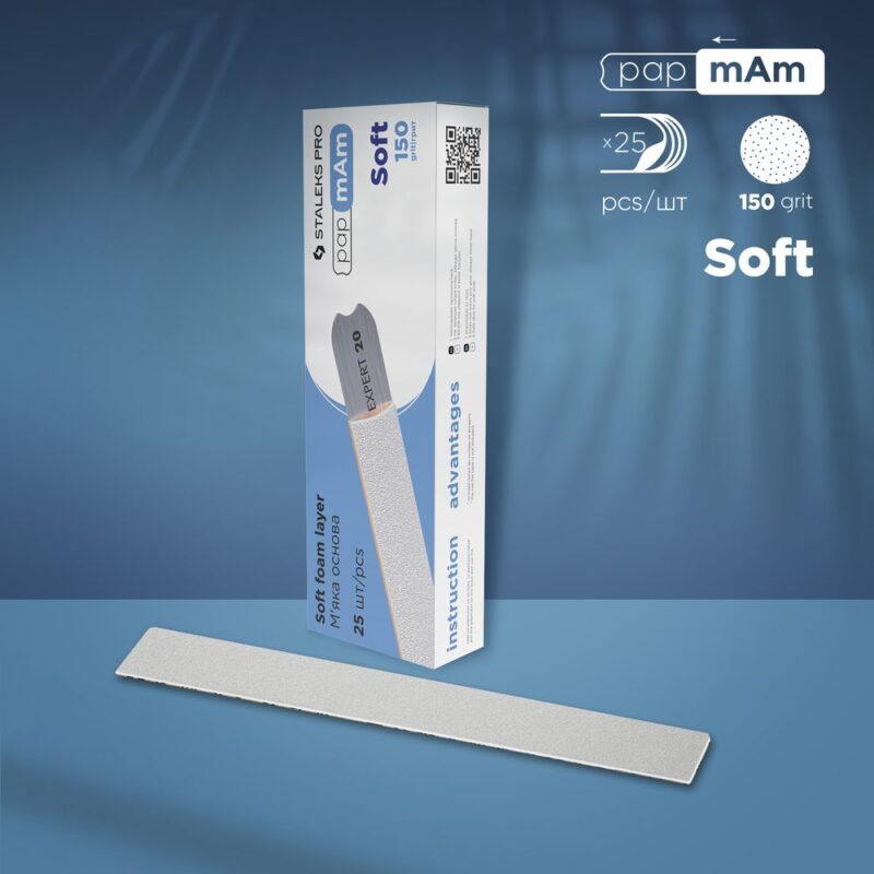 Fitas descartáveis papmAm (base suave) para a lima reta EXPERT 20 grão 150 (25 peças)