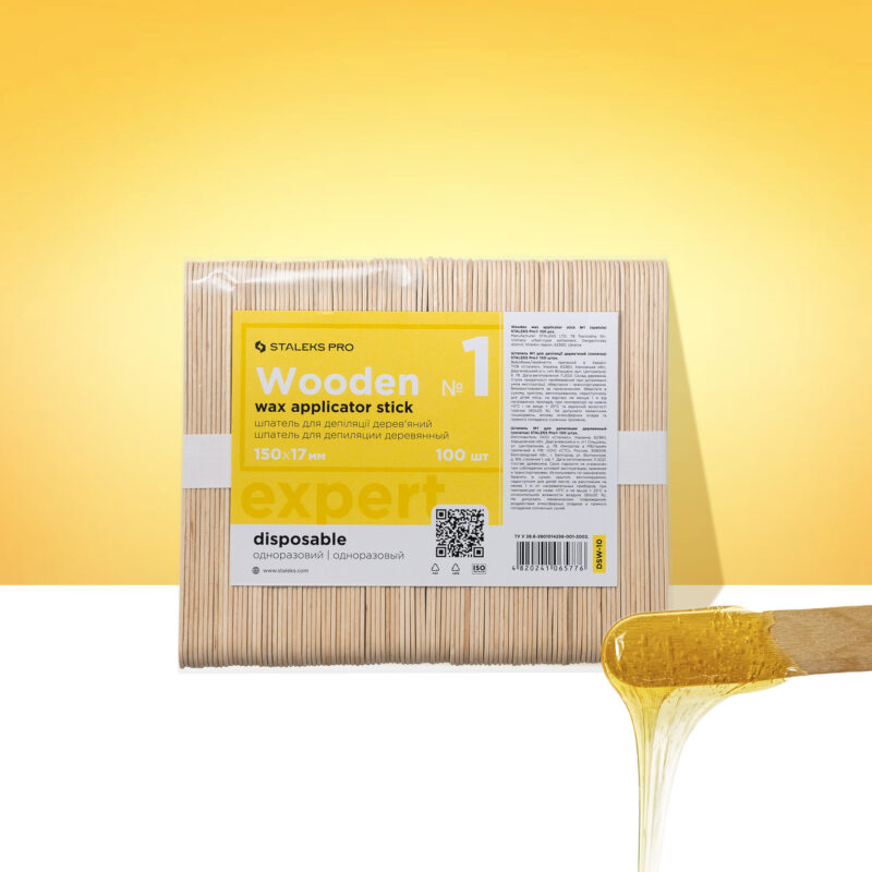 Espátula de madeira (aplicador) para cera Nº1 STALEKS PRO 150x17 mm (100 unid.)