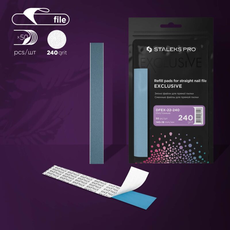 Lixas descartáveis para lima reta EXCLUSIVE 22 granulação 240 (50 pcs)