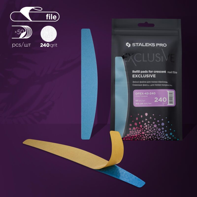 Lixas descartáveis para lima meia-lua EXCLUSIVE 42 granulação 240 (50 pcs)