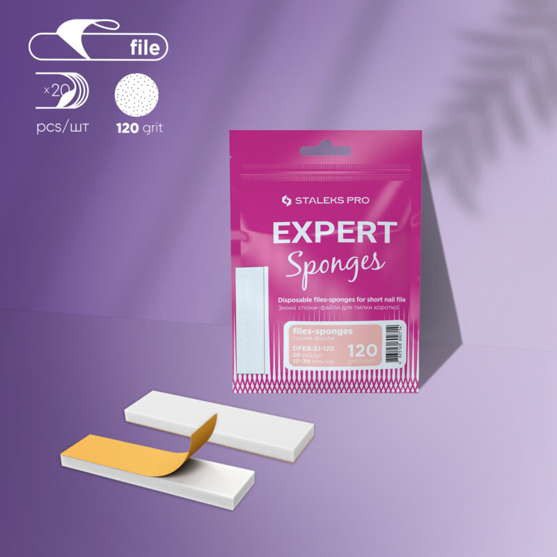 Lixas-esponja descartáveis para unha curta EXPERT 51 granulação 120 (20 pcs)