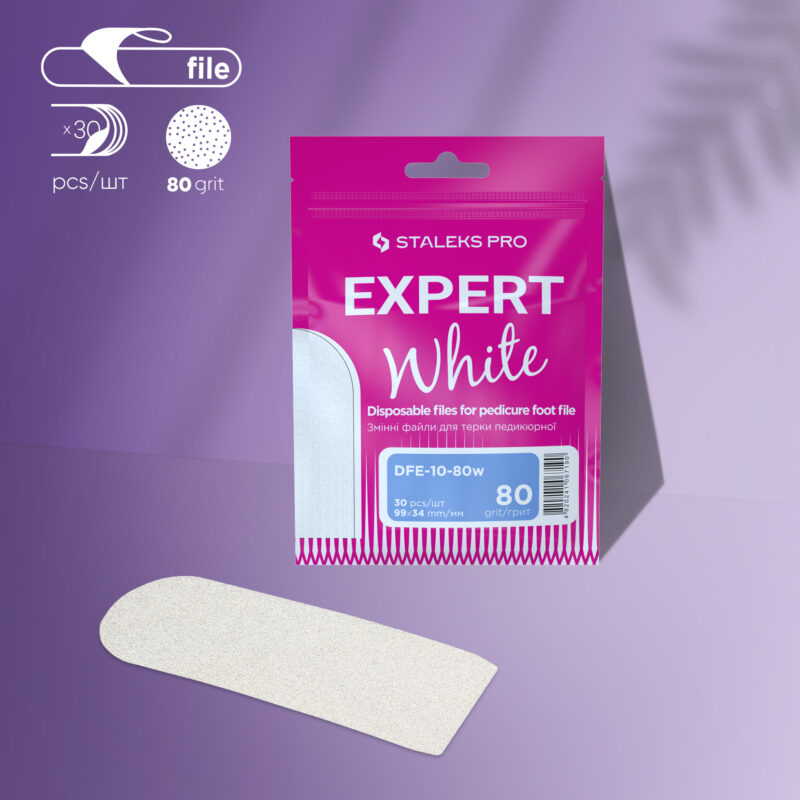 Fitas descartáveis adesivas para a base de lima de pedicura EXPERT 10 grão 80 (30 unid.)