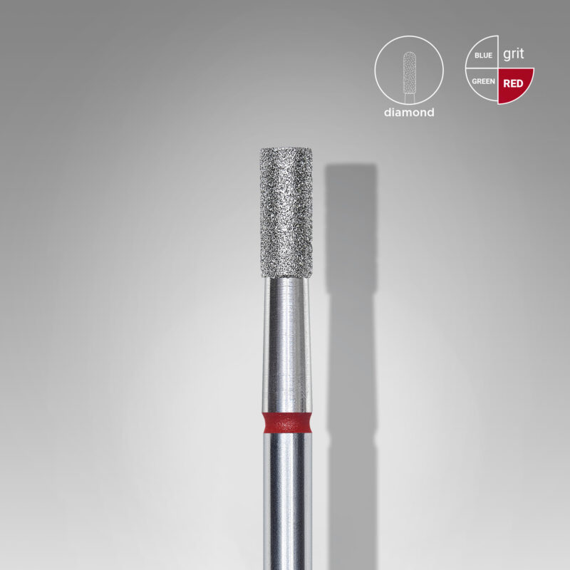 Broca diamantada para pele "cilindro" vermelha EXPERT diâmetro 2,5 mm, parte útil 6 mm (divisível por 10)