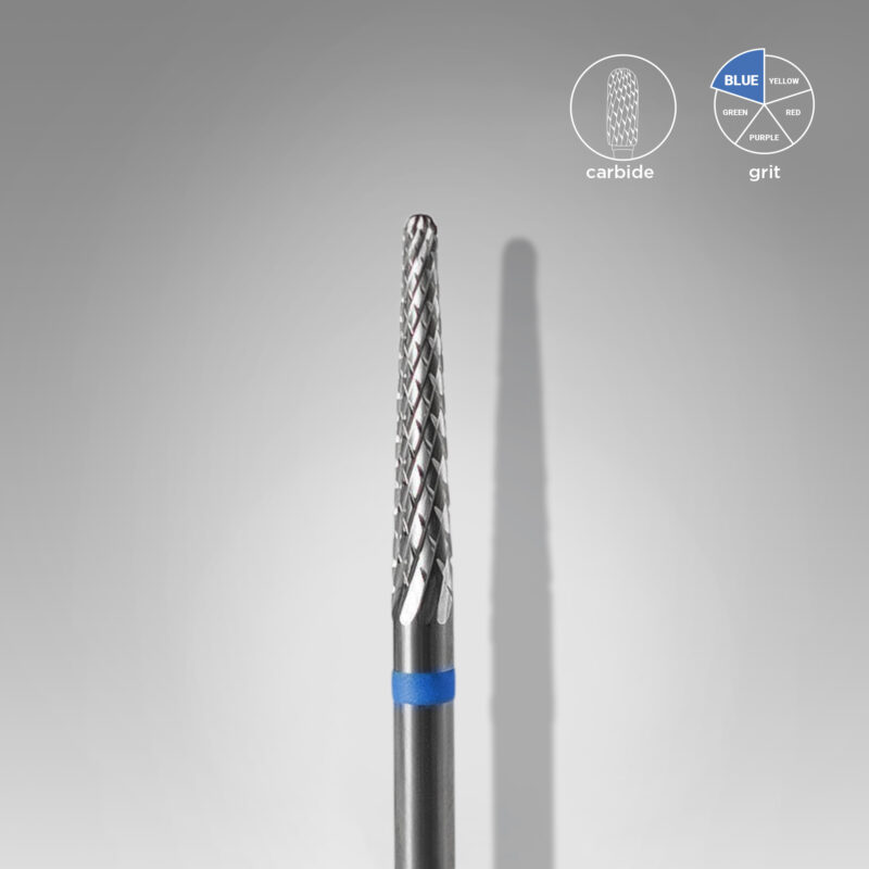 Broca de carboneto para unhas "cone" azul EXPERT, diâmetro 2,3 mm / parte útil 14 mm