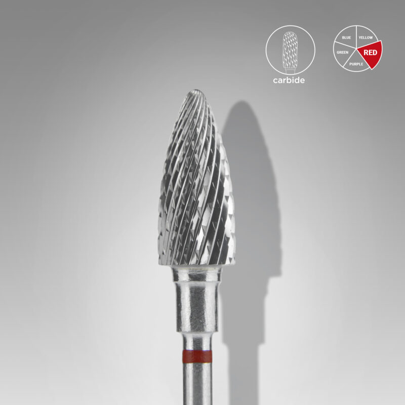 Broca de carboneto para unhas "pine cone", vermelha, EXPERT, diâmetro 6 mm / parte útil 14 mm