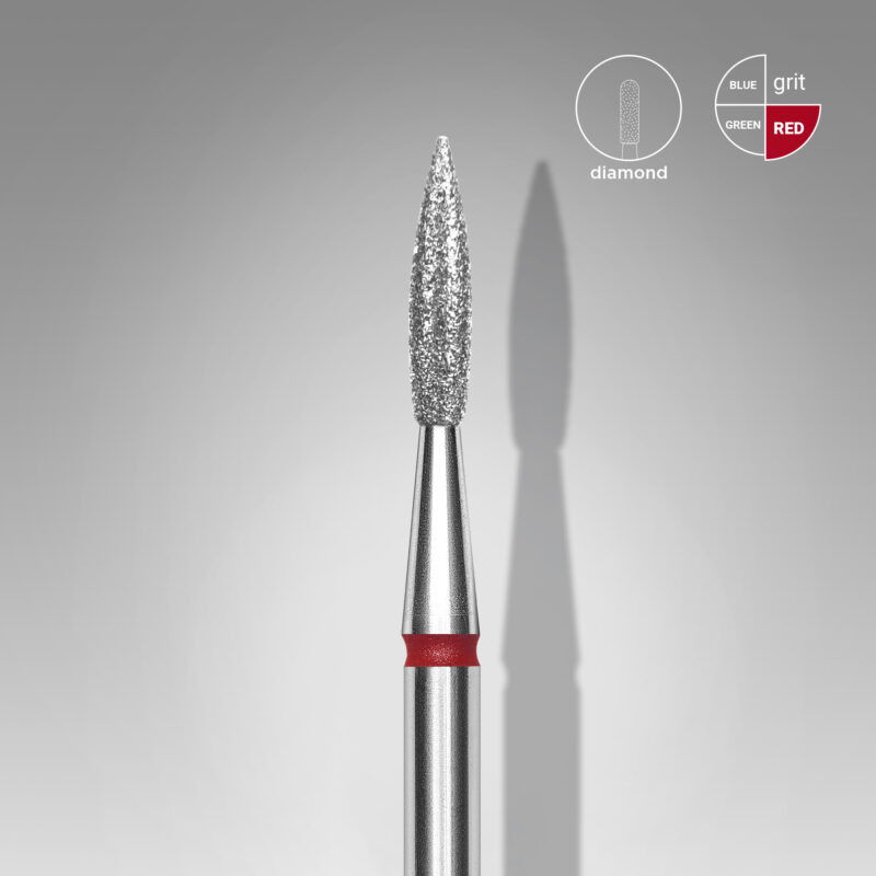 Broca diamantada para pele "chama" afiada azul EXPERT diâmetro 2,3 mm, parte útil 8 mm (divisível por 10)