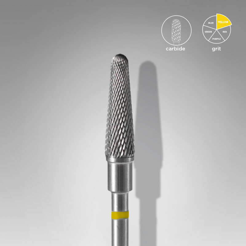 Broca de carboneto para unhas "frustum" amarela EXPERT, diâmetro 4 mm / parte útil 13 mm