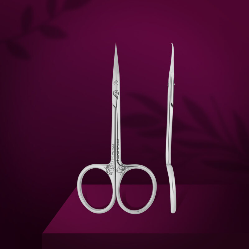Tesoura de cutículas profissional com gancho EXCLUSIVE 21 TIPO 1 (magnólia)
