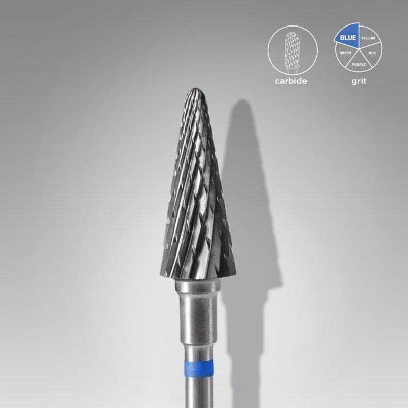 Broca de carboneto para unhas "cone" azul EXPERT, diâmetro 6 mm / parte útil 14 mm
