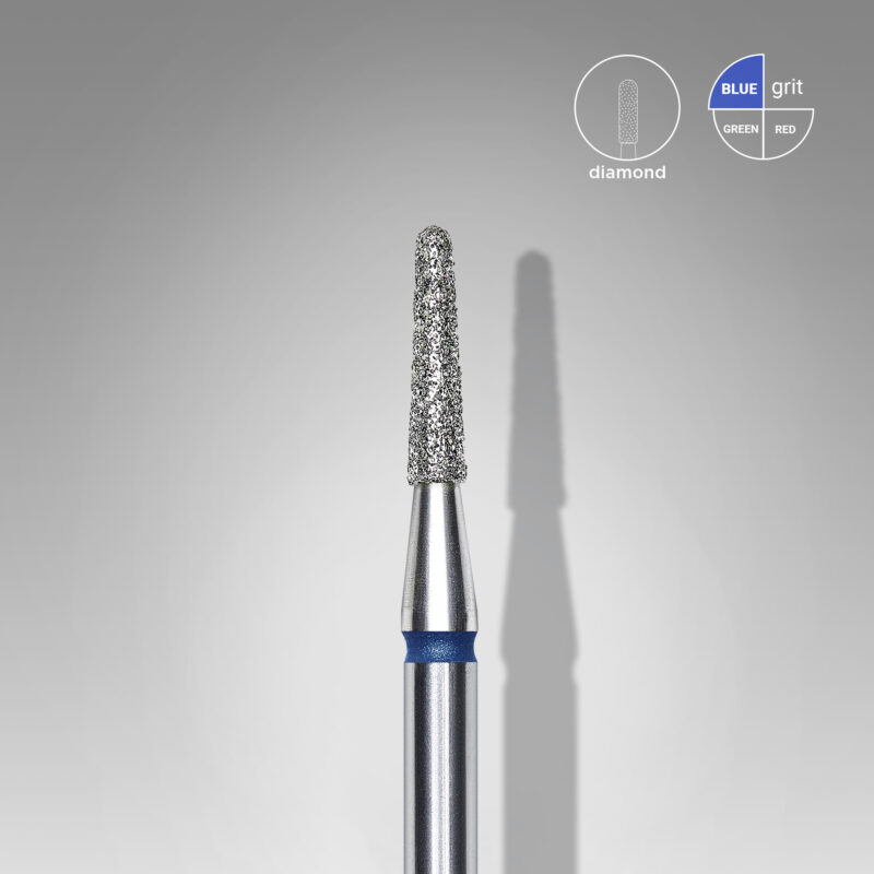 Broca diamantada para pele "frustum" azul EXPERT diâmetro 1,8 mm, parte útil 8 mm (divisível por 10)