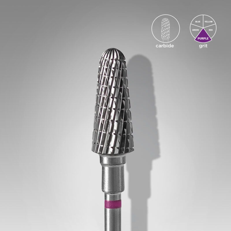 Broca de carboneto para unhas "frustum" roxa EXPERT, diâmetro 6 mm / parte útil 14 mm