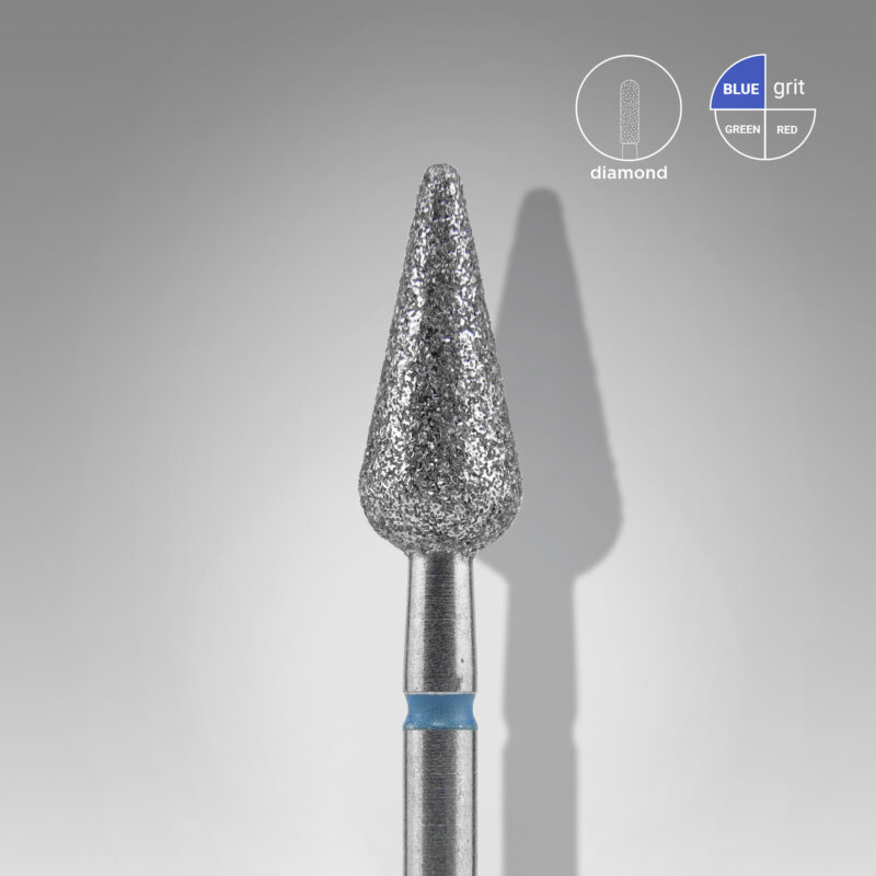 Broca diamantada para pele "pera" afiada azul EXPERT diâmetro 5 mm, parte útil 12 mm (divisível por 10)