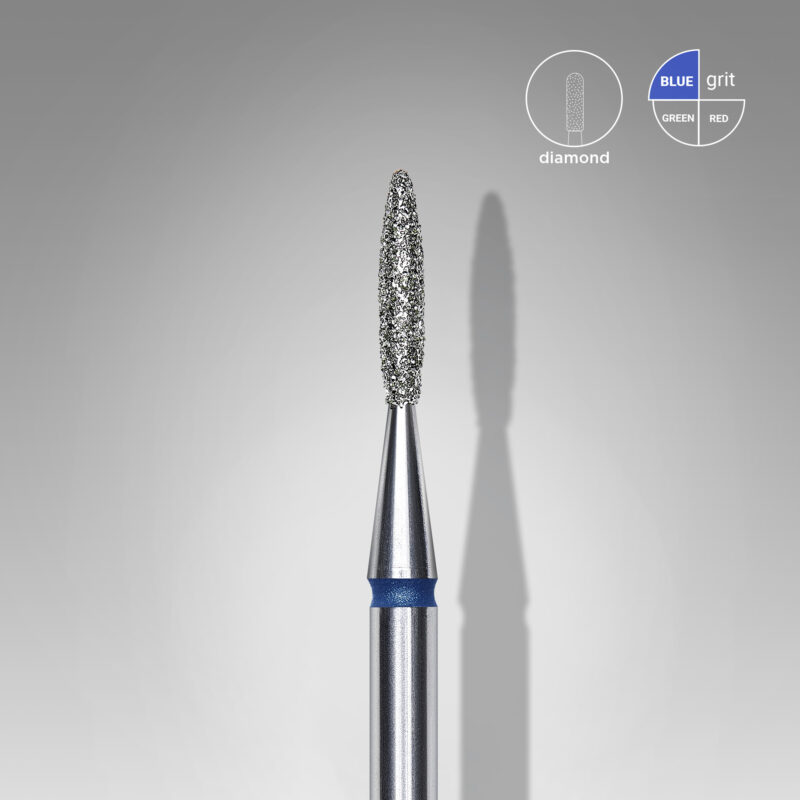 Broca diamantada para pele "chama" afiada azul EXPERT diâmetro 1,6 mm, parte útil 8 mm (divisível por 10)