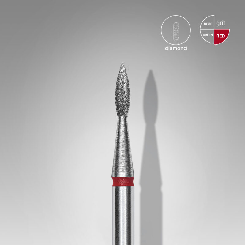 Broca diamantada para pele "chama" afiada azul EXPERT diâmetro 1,8 mm, parte útil 8 mm (divisível por 10)