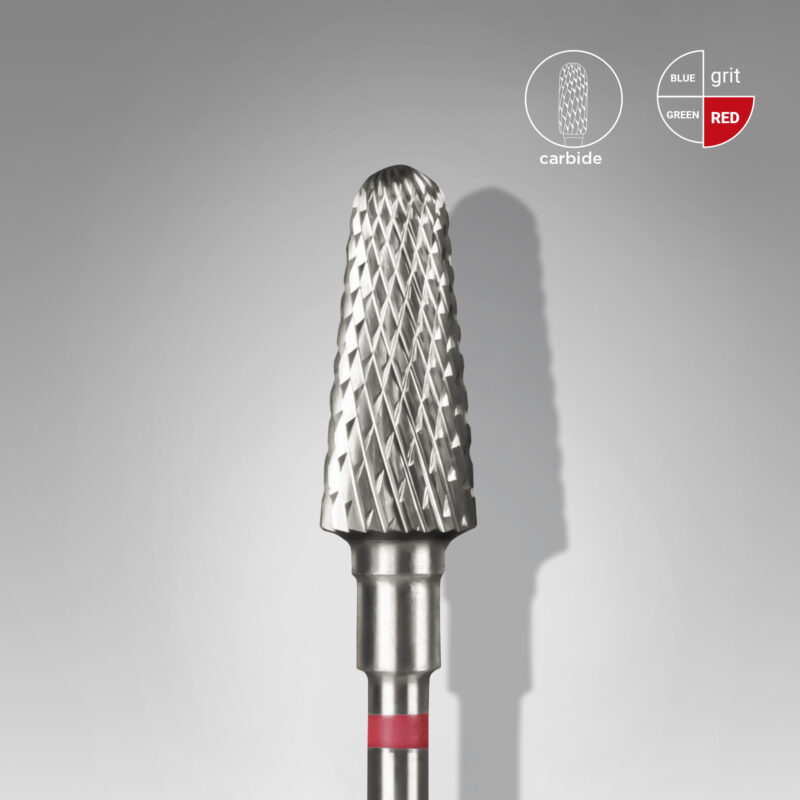 Broca de carboneto para unhas "frustum" vermelha EXPERT, diâmetro 6 mm / parte útil 14 mm