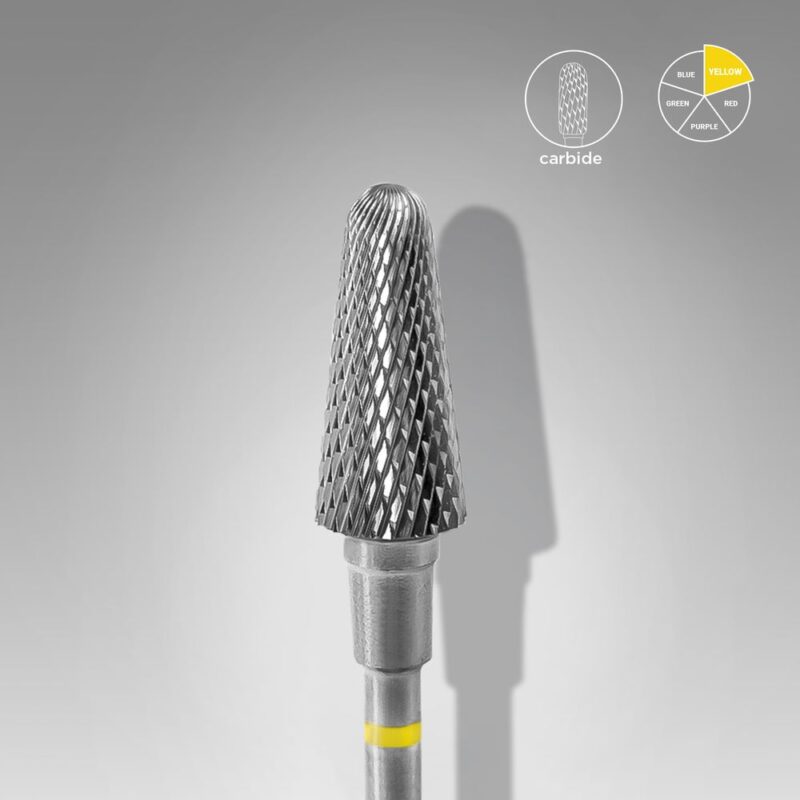 Broca de carboneto para unhas "frustum" amarela EXPERT, diâmetro 6 mm / parte útil 14 mm