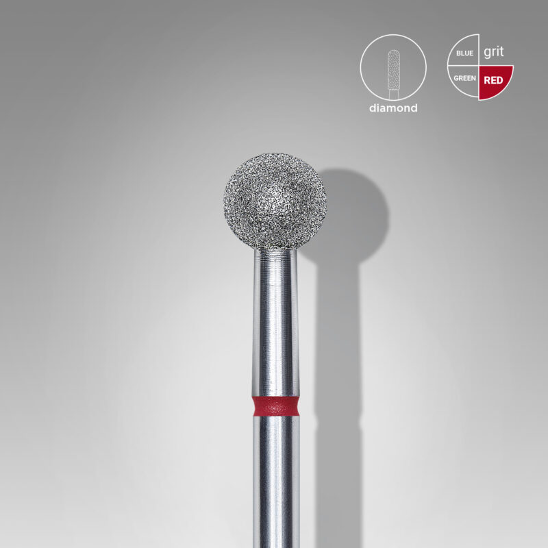 Broca diamantada para pele "bola" vermelha EXPERT diâmetro 5 mm (divisível por 10)