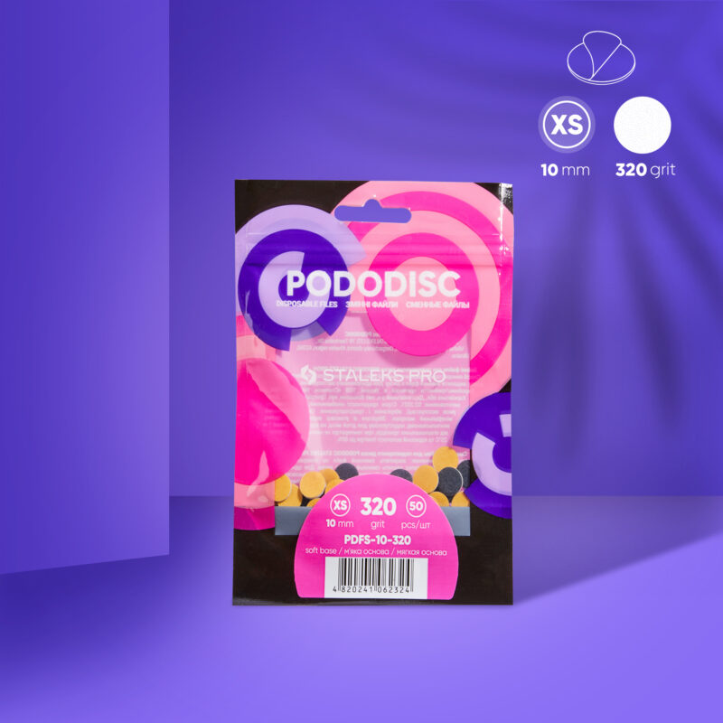 Limas descartáveis ​​em camada de espuma macia para disco de pedicure PODODISC XS EXPERT grão 320 (50 unidades)