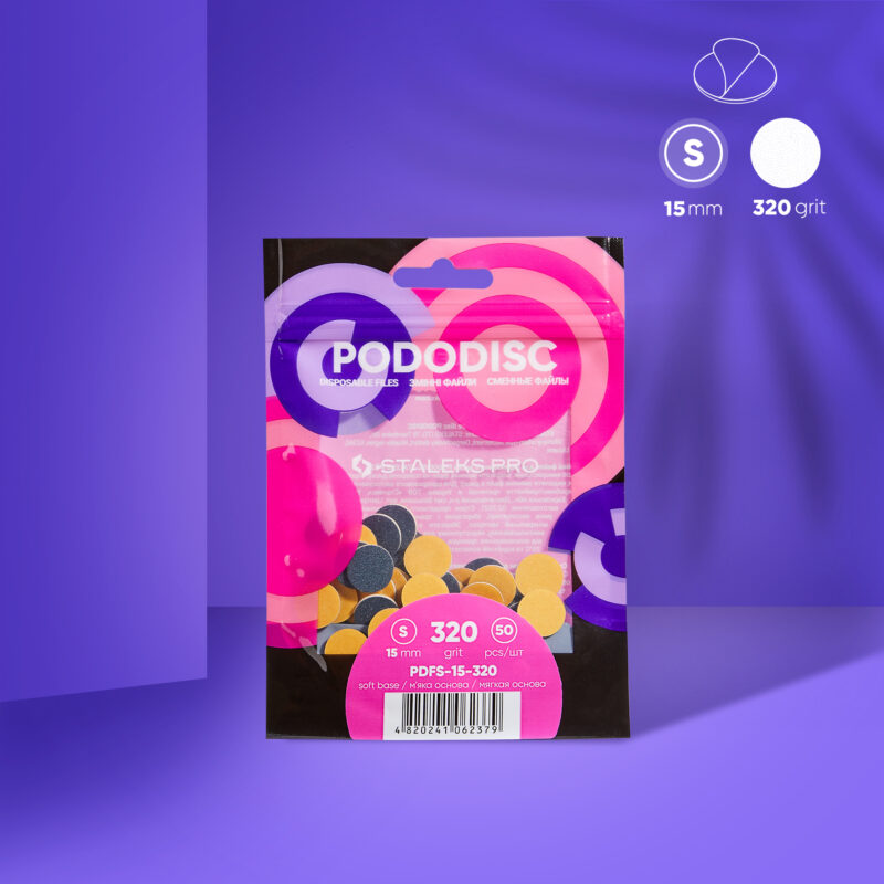 Limas descartáveis ​​em camada de espuma macia para disco de pedicure PODODISC S EXPERT grão 320 (50 unidades)