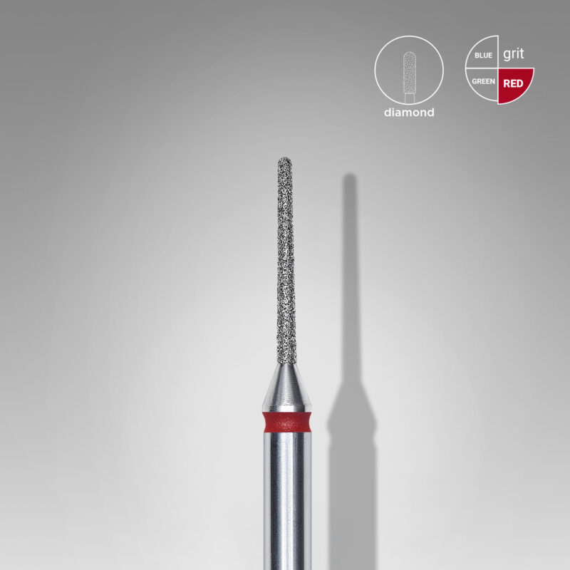 Broca de unhas diamantada agulha vermelha EXPERT cabeça diâmetro 1 mm / parte de trabalho 10 mm