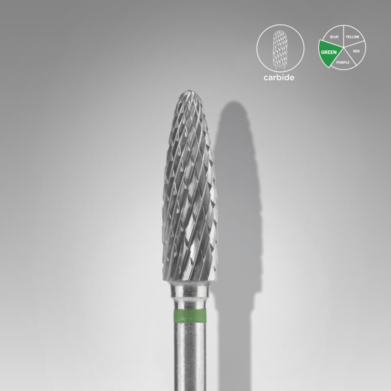 Broca de carboneto para unhas "milho" verde EXPERT, diâmetro 4 mm / parte útil 14 mm