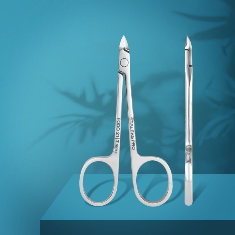 Tesoura podológica estilo alicate para cutícula e calosidade PODO 21 7 mm