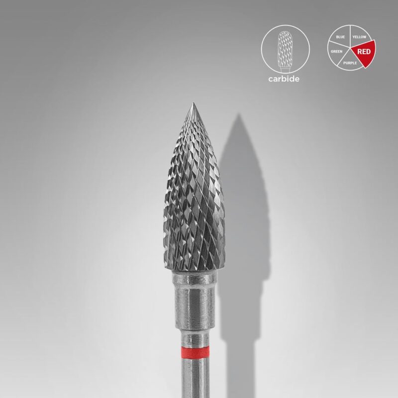 Broca de carboneto para unhas "chama" vermelha EXPERT, diâmetro 5 mm / parte útil 13,5 mm