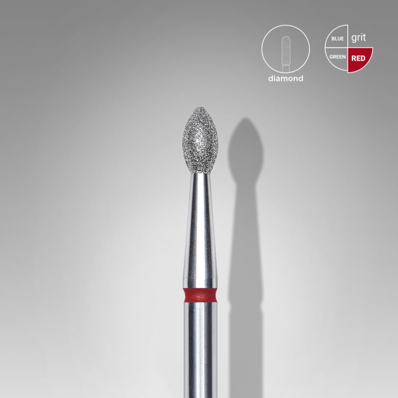 Broca diamantada para pele "ponta" afiada vermelha EXPERT diâmetro 2,5 mm, parte útil 4,5 mm (divisível por 10)