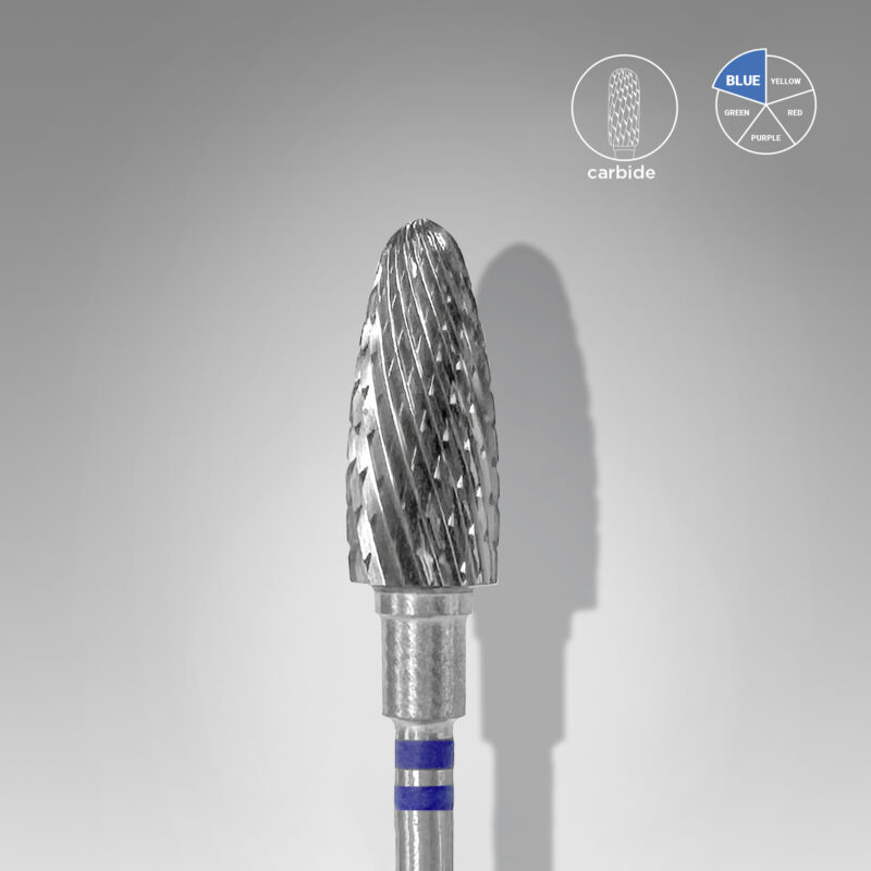 Broca de carboneto para unhas para canhotos "milho", azul EXPERT, diâmetro 6 mm / parte útil 14 mm