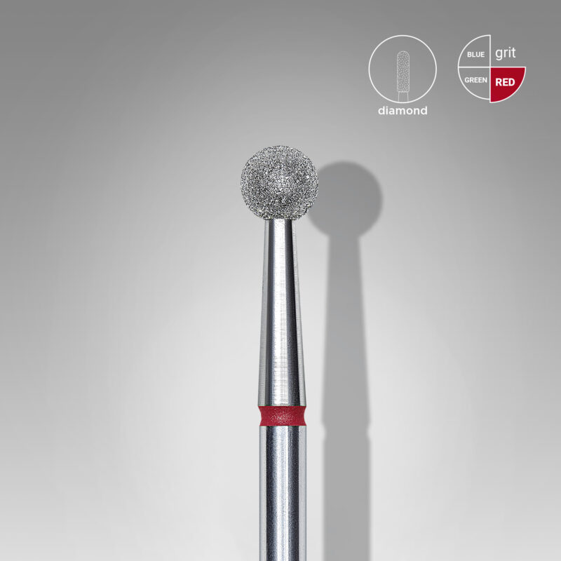Broca diamantada para pele "bola" vermelha EXPERT diâmetro 4 mm (divisível por 10)