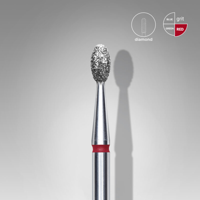 Broca diamantada para pele "oliva" vermelha EXPERT diâmetro 2,5 mm, parte útil 5 mm