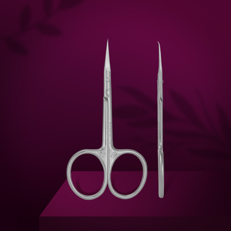 Tesoura de cutículas profissional com gancho EXCLUSIVE 23 TIPO 2 (magnólia)