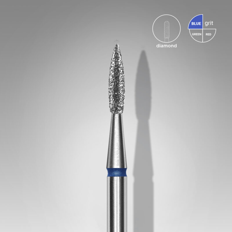 Broca diamantada para pele "chama" afiada azul EXPERT diâmetro 1,8 mm, parte útil 8 mm (divisível por 10)