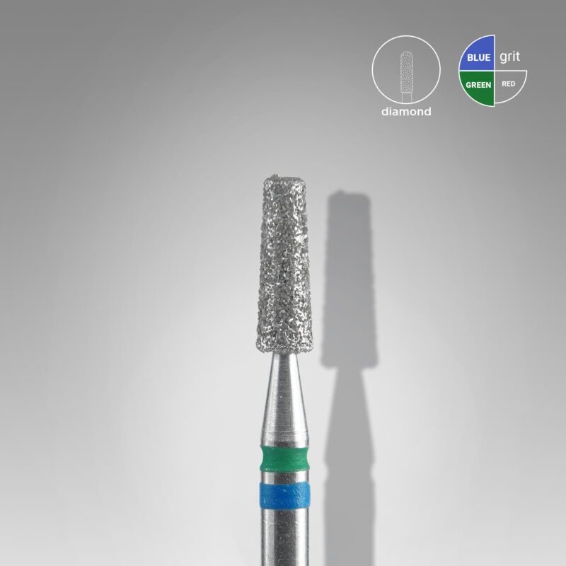 DUO broca diamantada para pele "cono" azul-verde EXPERT diâmetro 2,5 mm, parte útil 8 mm (divisível por 10)