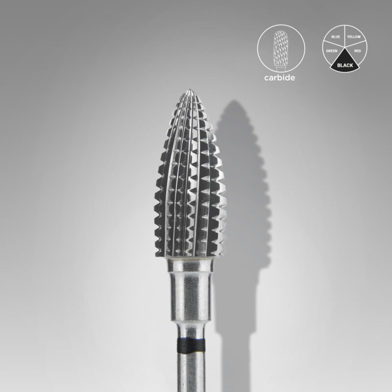 Broca de carboneto para unhas "pine cone", preta, forte, EXPERT, diâmetro 6 mm / parte útil 14 mm