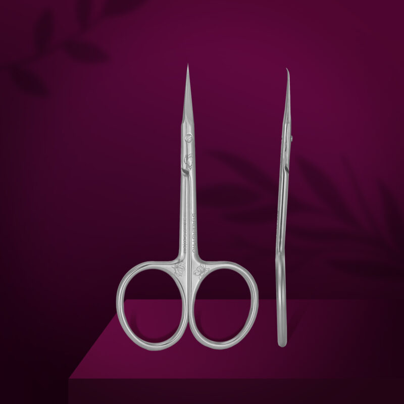 Tesoura de cutículas profissional com gancho EXCLUSIVE 21 TIPO 2 (magnólia)