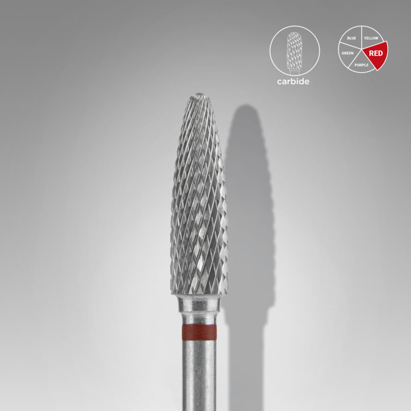 Broca de carboneto para unhas "milho" vermelha EXPERT, diâmetro 4 mm / parte útil 14 mm