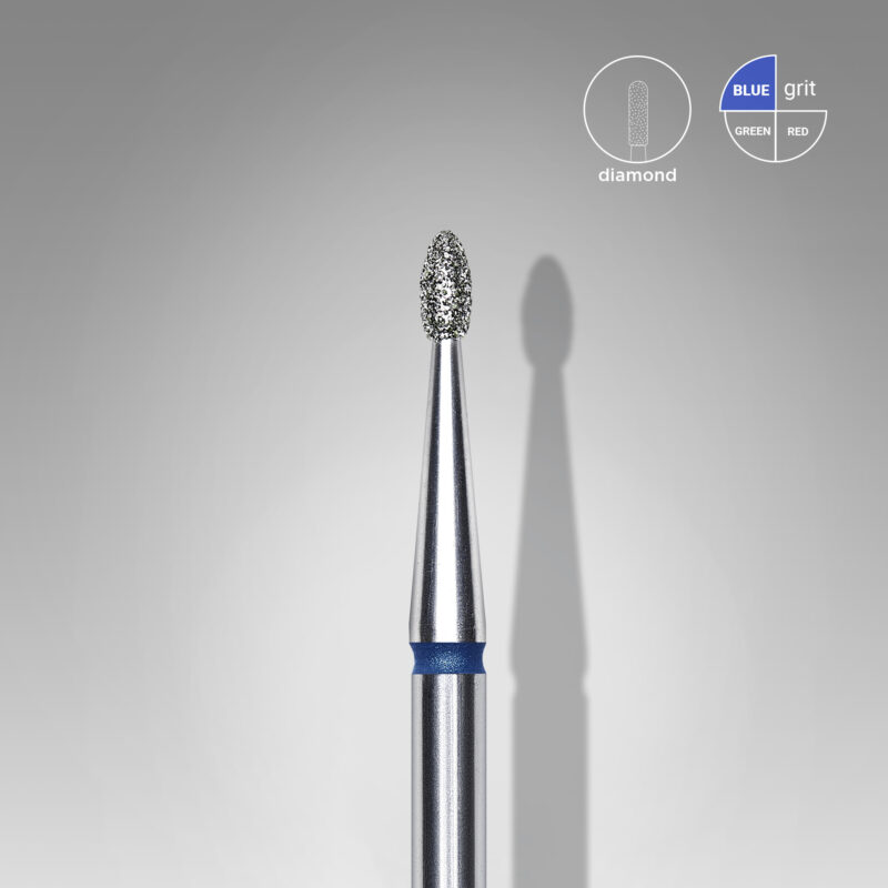 Broca diamantada para pele "ponta" arredondada azul EXPERT diâmetro 1,6 mm, parte útil 3,4 mm (divisível por 10)